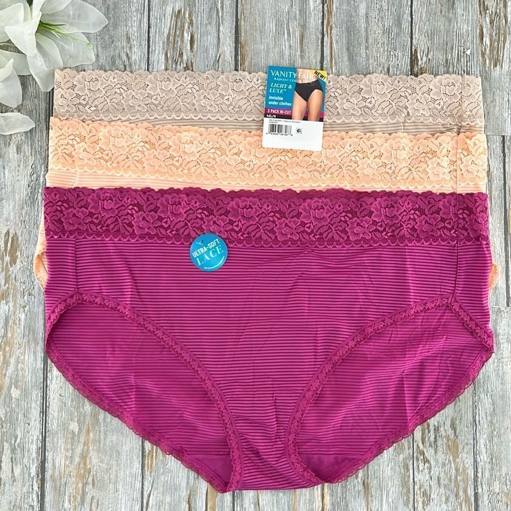 Super Comfy Light and Luxe Hi-Cut Brief Underwear Panties 3-Pack Size 4X
